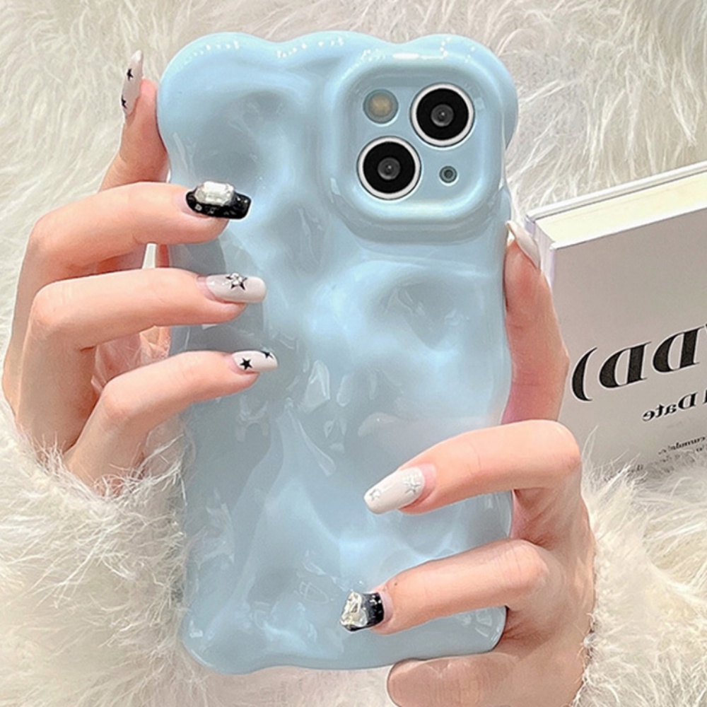 Ốp Điện Thoại TPU Mềm Chống Sốc Họa Tiết Gợn Sóng Màu Macaron Cho IPhone 11 12 13 14 Pro Max