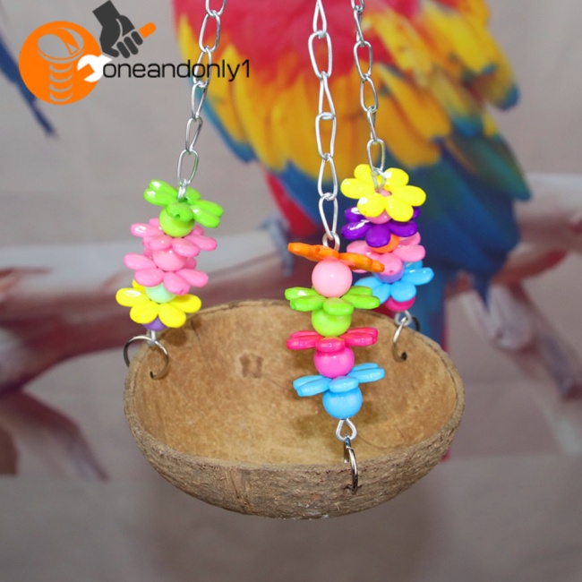 Võng Treo Bằng Vỏ Dừa Kèm Giá Đỡ Dành Cho Chim Vẹt