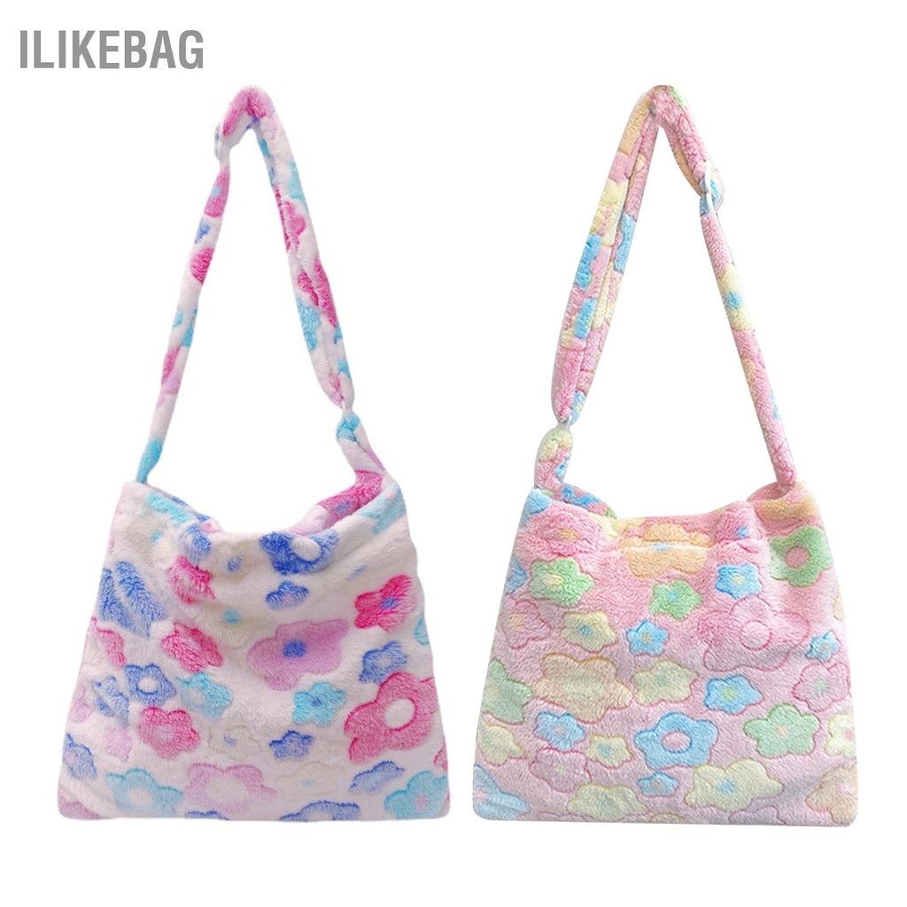 Ilikebag Chất Liệu Mềm Mại Túi Nữ Thời Trang Giản Dị Họa Tiết Hoa Dễ Thương Tote Đeo Vai Cho Hẹn Hò