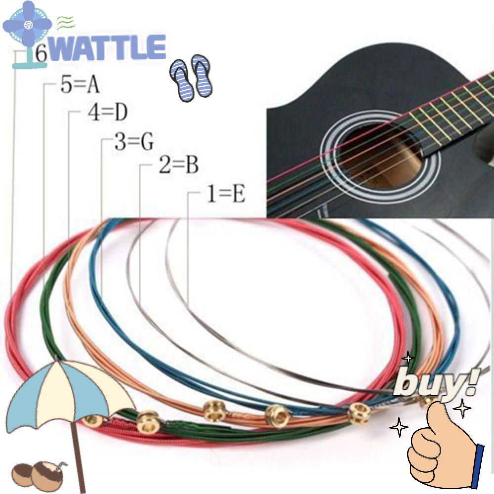 WTTLE Dây Đàn Guitar Chuyên Nghiệp Bằng Thép Có Đèn Nhiều Màu