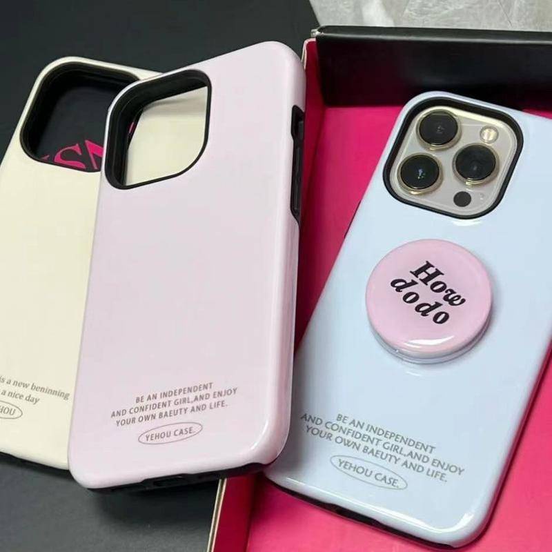 Ốp Điện Thoại Silicon Chống Sốc In Chữ Tiếng Anh Đơn Giản Có Giá Đỡ Cho iPhone13 14promax 12 11