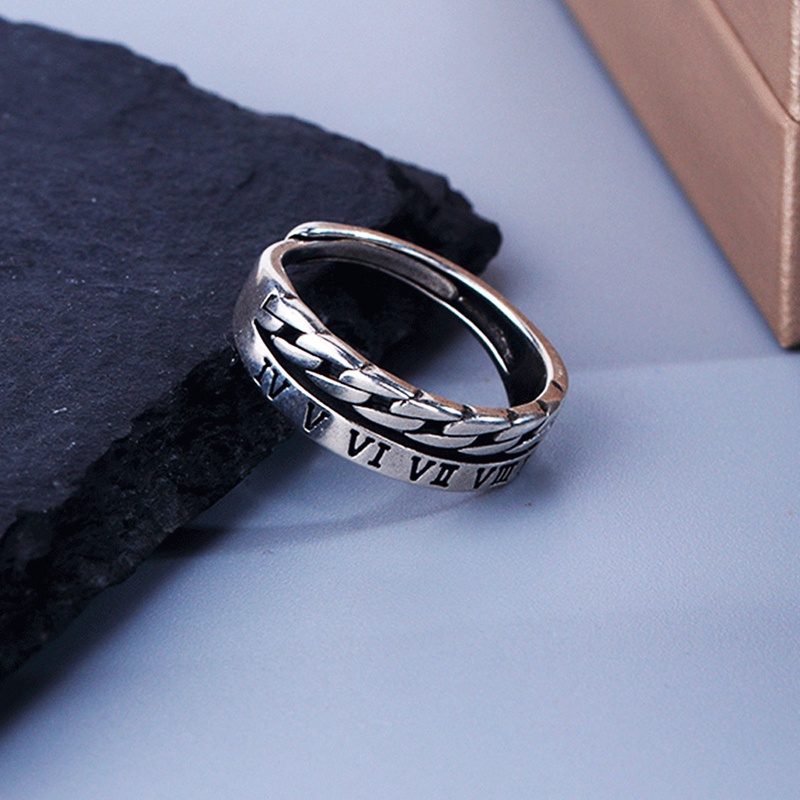 Ygt 1 Nhẫn Kỹ Thuật Số La Mã Phong Cách Retro Thời Trang Cho Nam Và Nữ