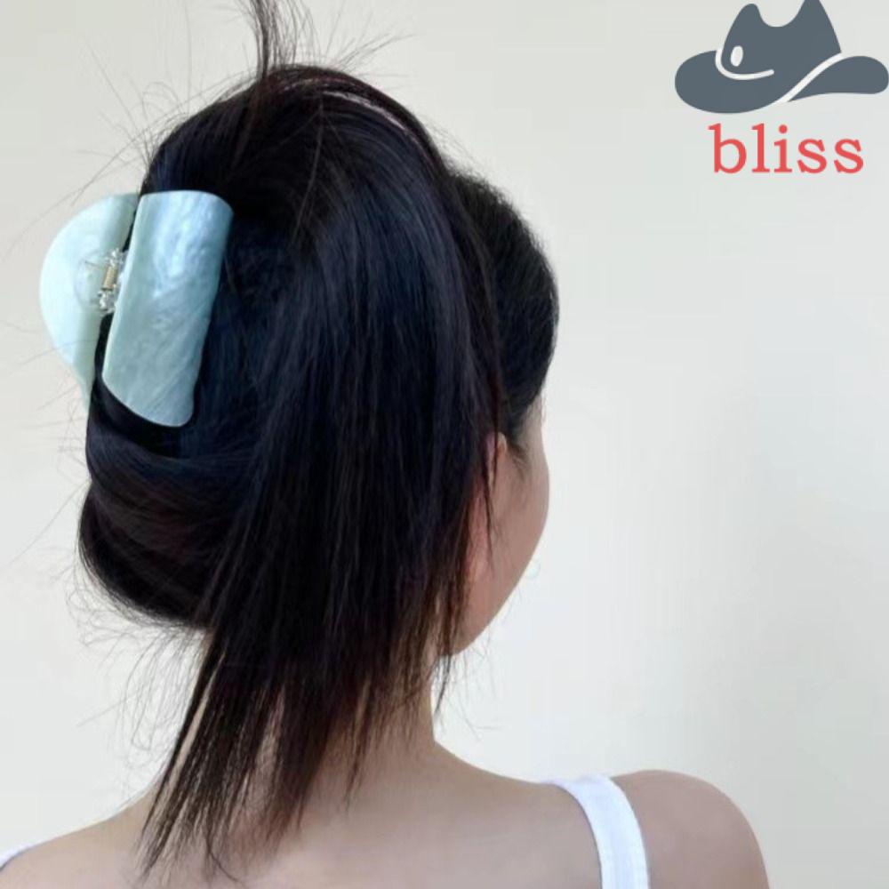 BLISS Kẹp Tóc Càng Cua Bằng Acrylic Màu Xanh Dương Kiểu Vintage Thời Trang Mùa Hè Cho Bạn Gái