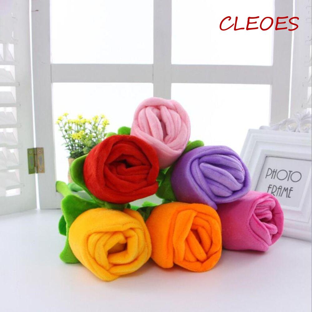 CLEOES Hoa Hồng Nhồi Bông Mềm Mại Trang Trí Rèm Cửa Có Thể Uốn Cong