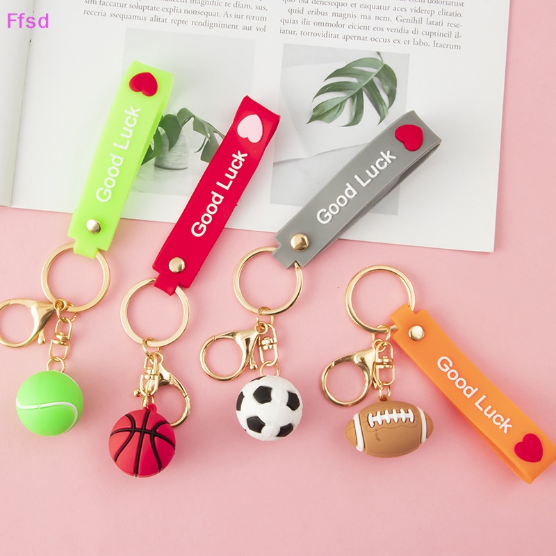 {Ffsd} Móc Chìa Khóa Treo Túi Xách Hình Quả Bóng Rổ Tennis Bóng Đá Vui Nhộn * Hàng Bán Chạy