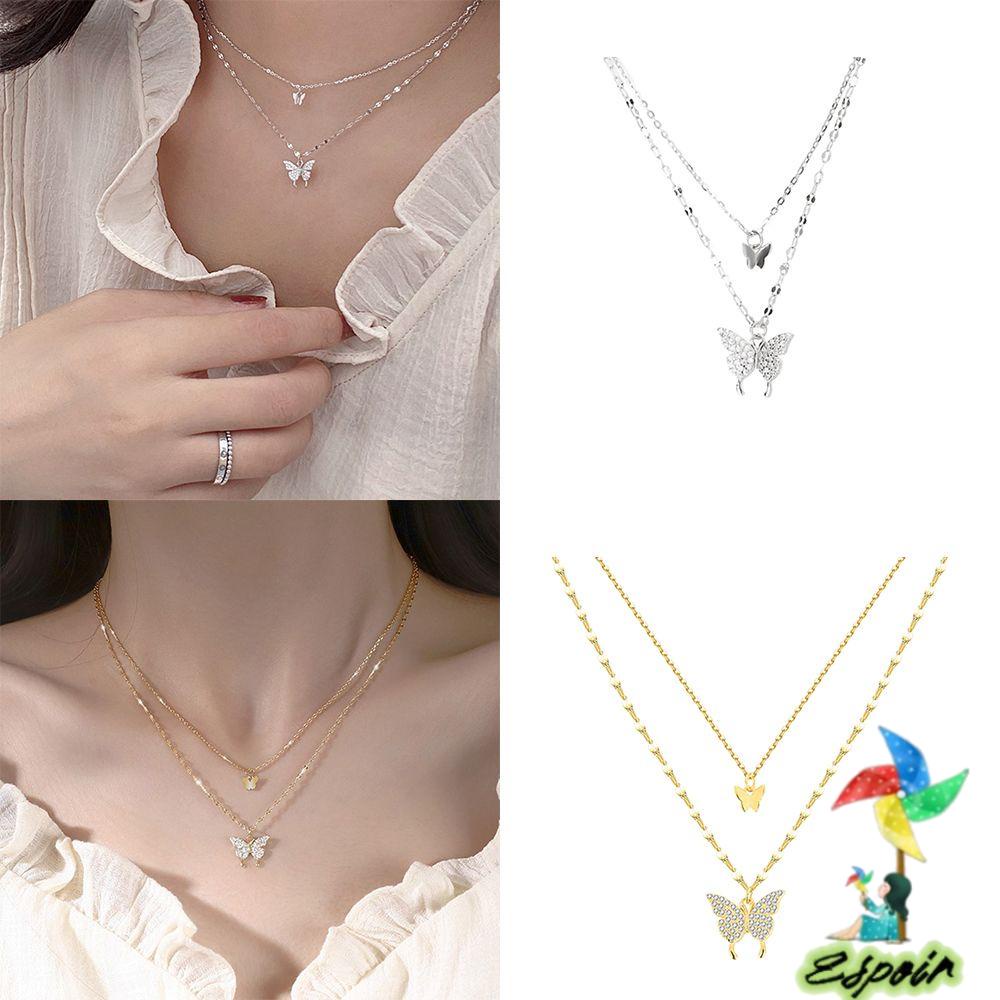 ESPO Vòng cổ Mặt Bướm Lấp Lánh