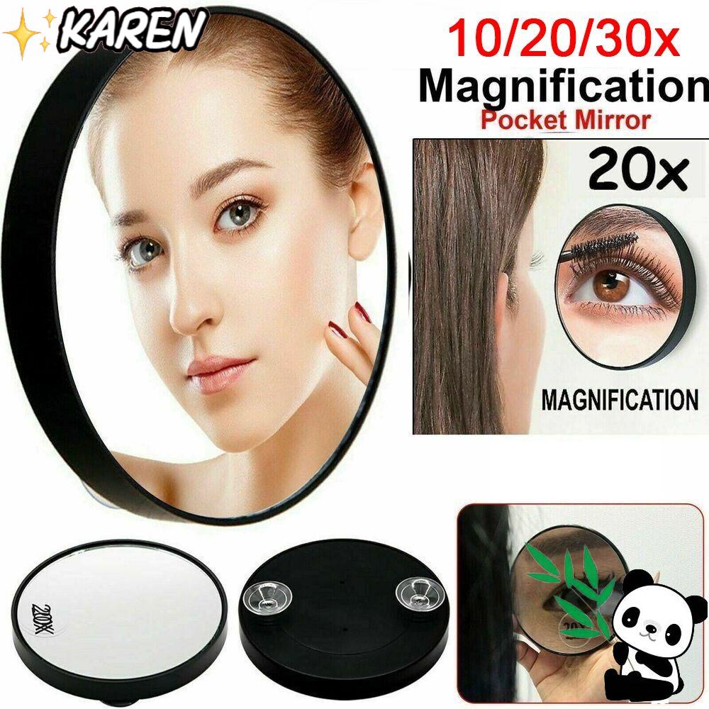 KAREN Gương Trang Điểm Phóng Đại 10 / 20 / 30x Thiết Kế Hai Giác Hút Tiện Dụng