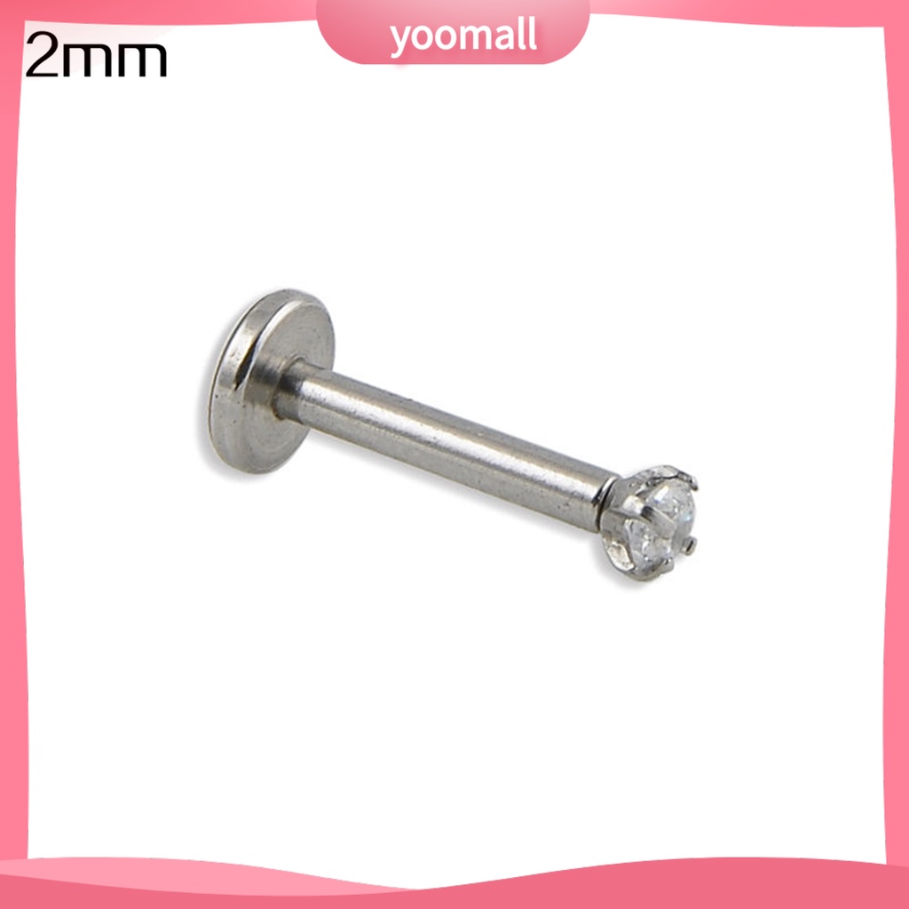 1 Khuyên Mũi / Môi Đính Đá Lấp Lánh Thời Trang Unisex 16G