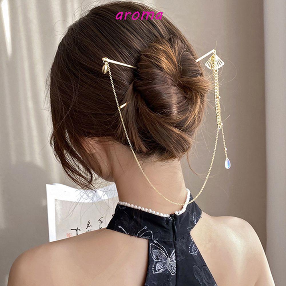 AROMA Trâm Cài Tóc Bằng Hợp Kim Phong Cách Trung Hoa Tinh Tế Cho Nữ