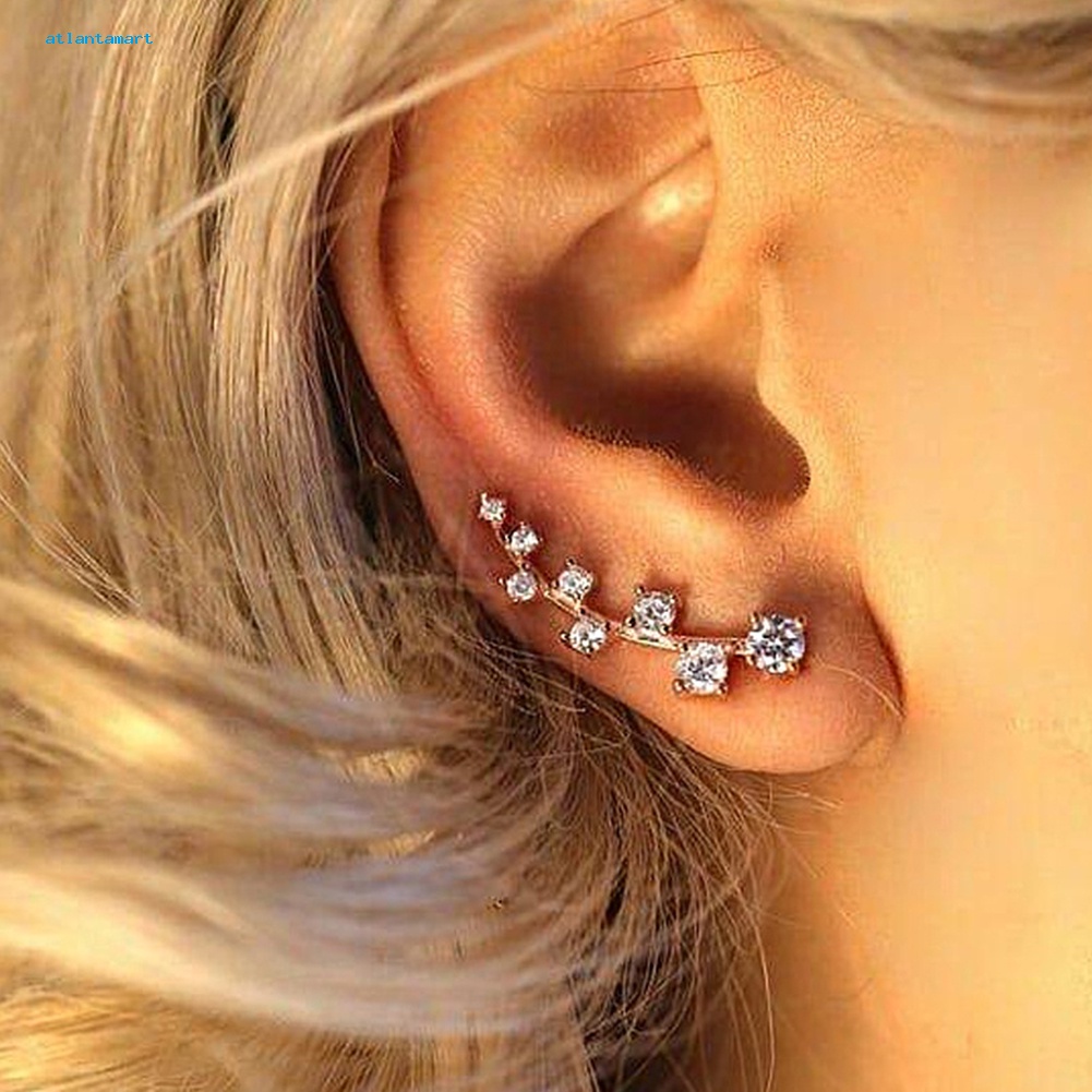 Túi Đựng Đồ Dùng Tiện Lợi Chất Lượng| 1 Bông Tai Hình Nhánh Cây Đính Đá Lấp Lánh Thời Trang Cho Nữ