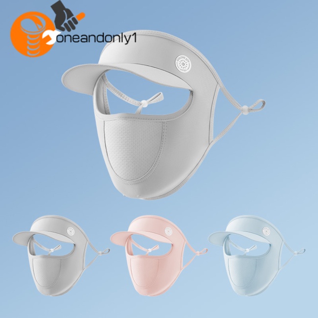 Mũ Chống Nắng Kèm Tấm Che Mắt Bằng Lụa Lạnh Thoáng Khí Chống Tia Uv Thời Trang Mùa Hè Cho Nữ