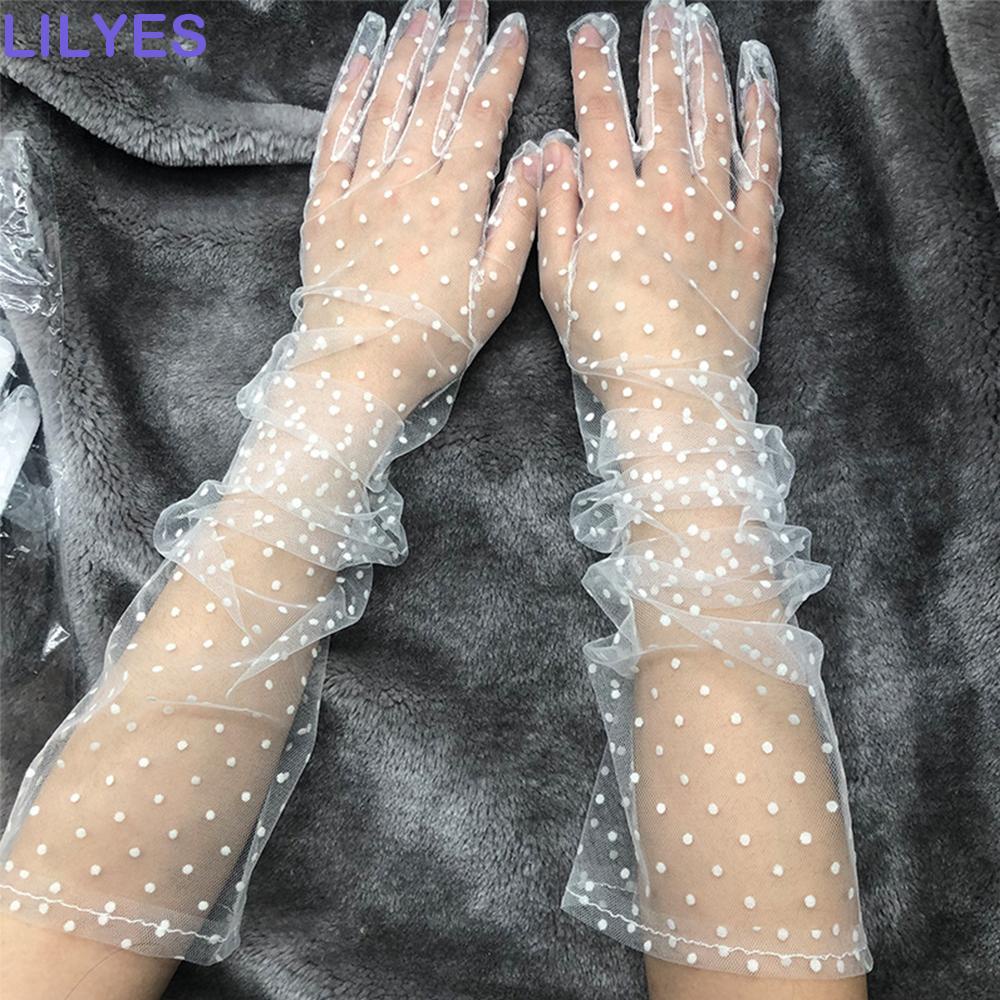 LILYES 1 Đôi Găng Tay Vải Tuyn Ren Chống Nắng Cho Vũ Công