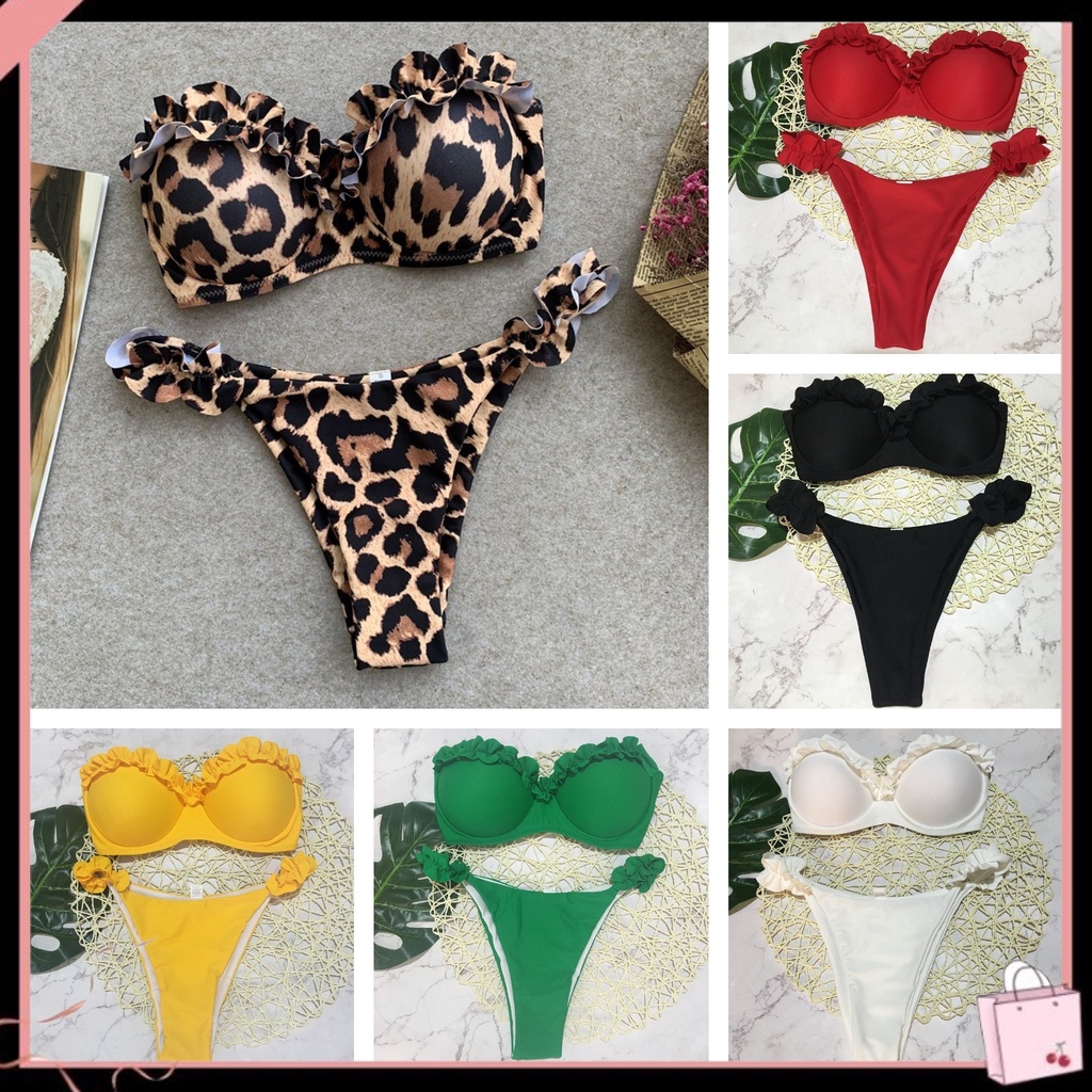 {Soltweter} Bộ Đồ Bơi Bikini Bằng Nylon Màu Sắc Tươi Sáng Bắt Mắt Cho Nữ