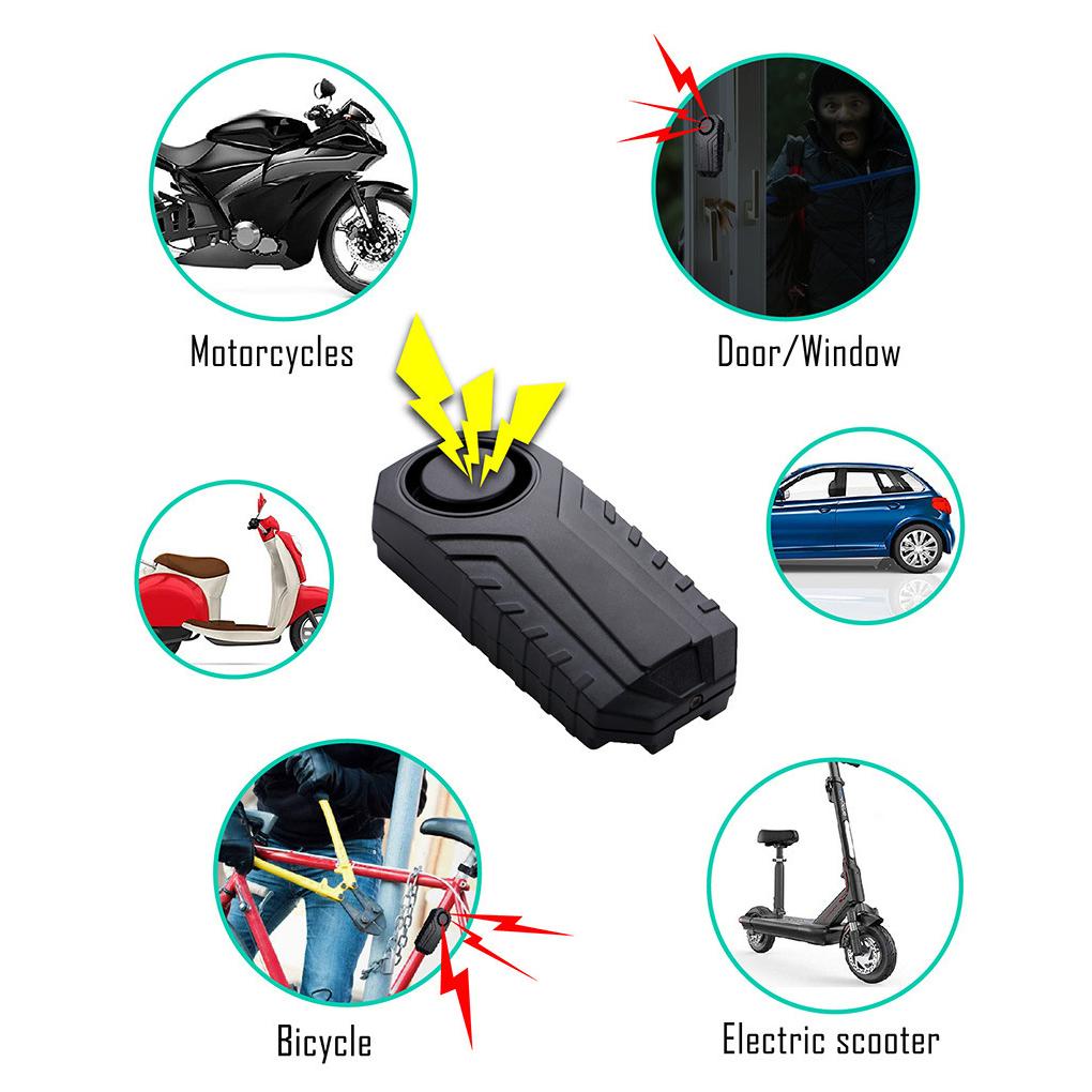 Chuông Báo Động Chống Trộm Màu Đen Dễ Dàng Cài Đặt Bảo Vệ Cho Xe Máy Xe Hơi