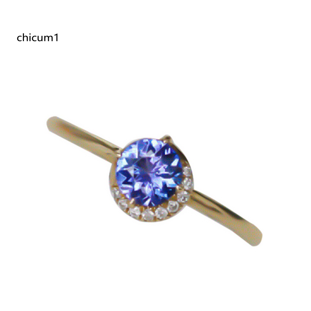 Nhẫn Cưới Đính Đá Sapphire Nhân Tạo Thời Trang Cho Nữ