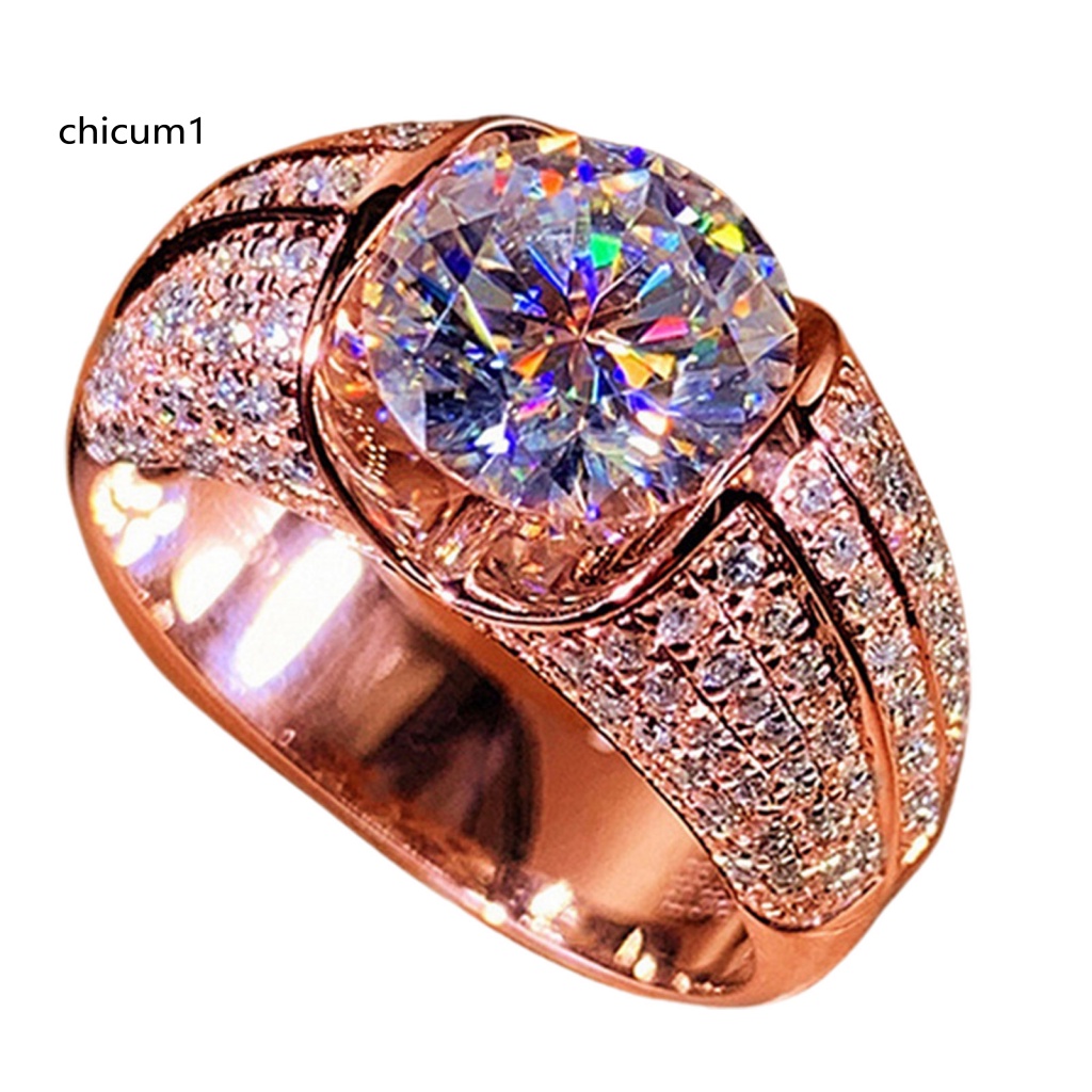 Nhẫn Hợp Kim Đính Đá Zircon Kiểu Dáng Đơn Giản Cho Nữ