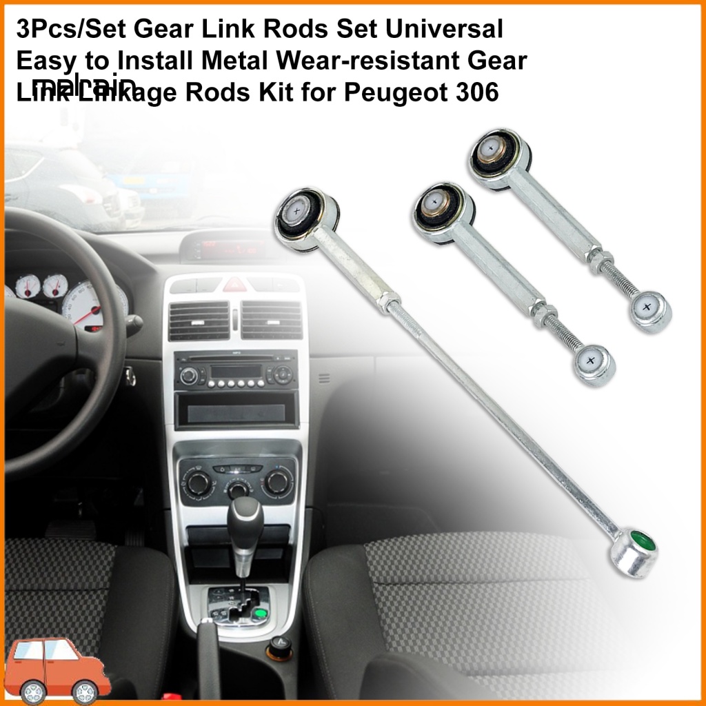 Bộ 3 Thanh Nối Bánh Răng Bằng Kim Loại Chống Mòn Dễ Lắp Đặt Cho Peugeot 306
