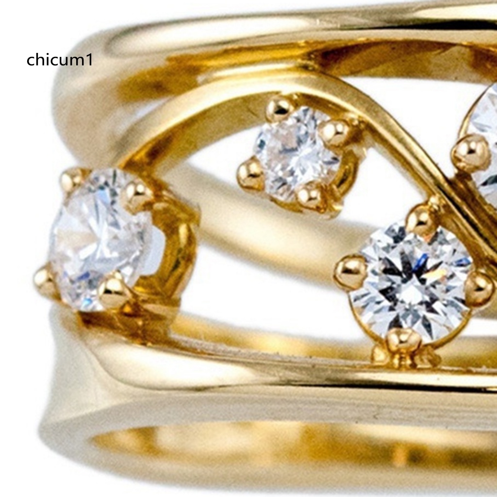 Nhẫn Hợp Kim Bắt Mắt Kiểu Gợn Sóng Tinh Tế Cho Nữ