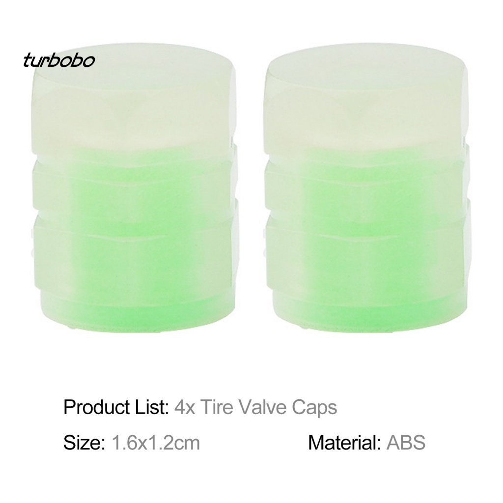 Bộ 4 Nắp Van Bánh Xe Hơi Chống Bụi Bằng Nhựa ABS Phát Sáng