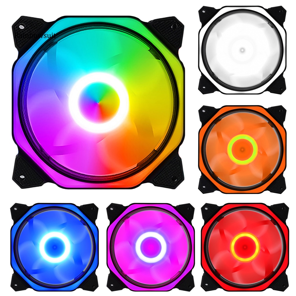 Quạt Làm Mát Có Đèn LED RGB Ít Tiếng Ồn Nhỏ Gọn 12cm Cho Máy Tính