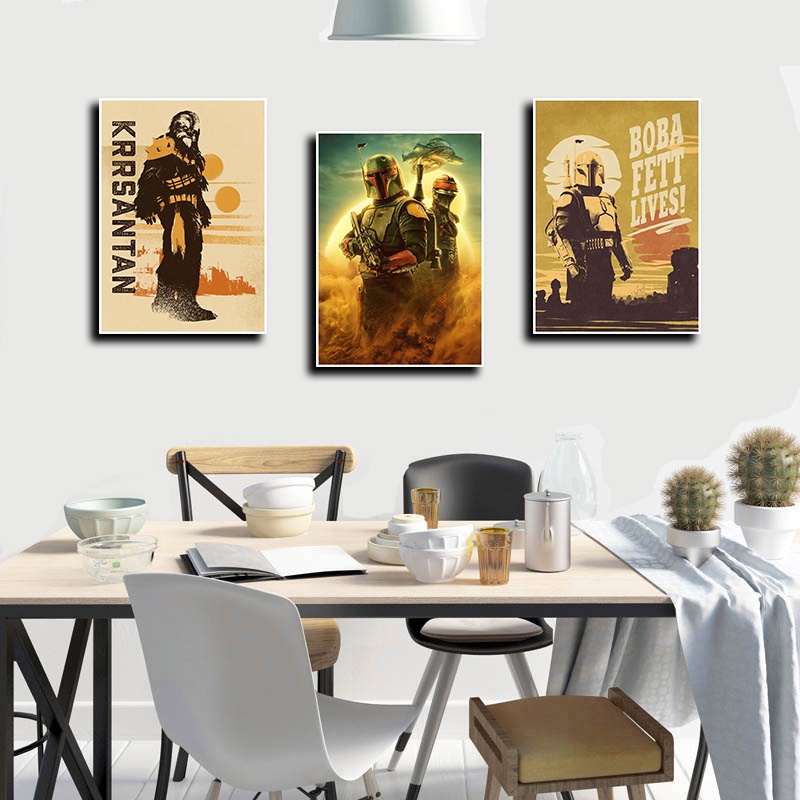 Poster Phim star wars Bằng Giấy kraft Phong Cách Đơn Giản Cổ Điển