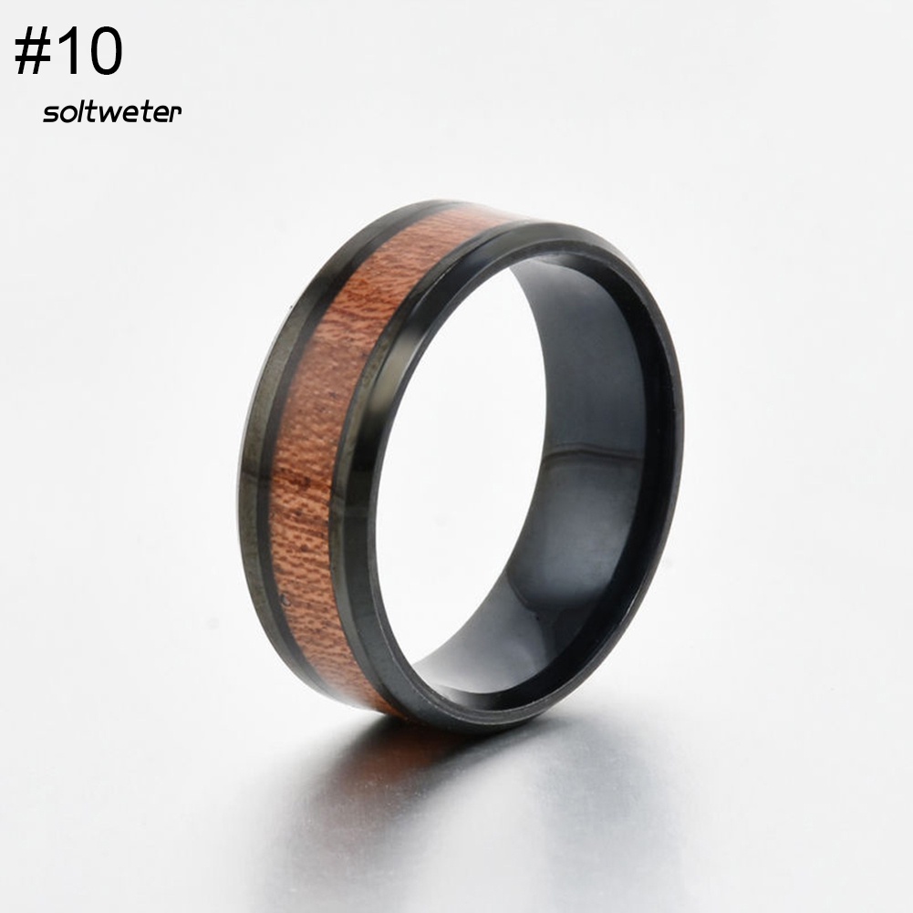 Nhẫn Thép Titan Dát Gỗ Size US 7-10 Thời Trang Cho Cặp Đôi