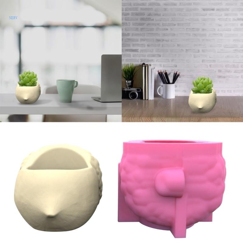 Khuôn Silicone Làm Chậu Hoa Xi Măng Nghệ Thuật DIY