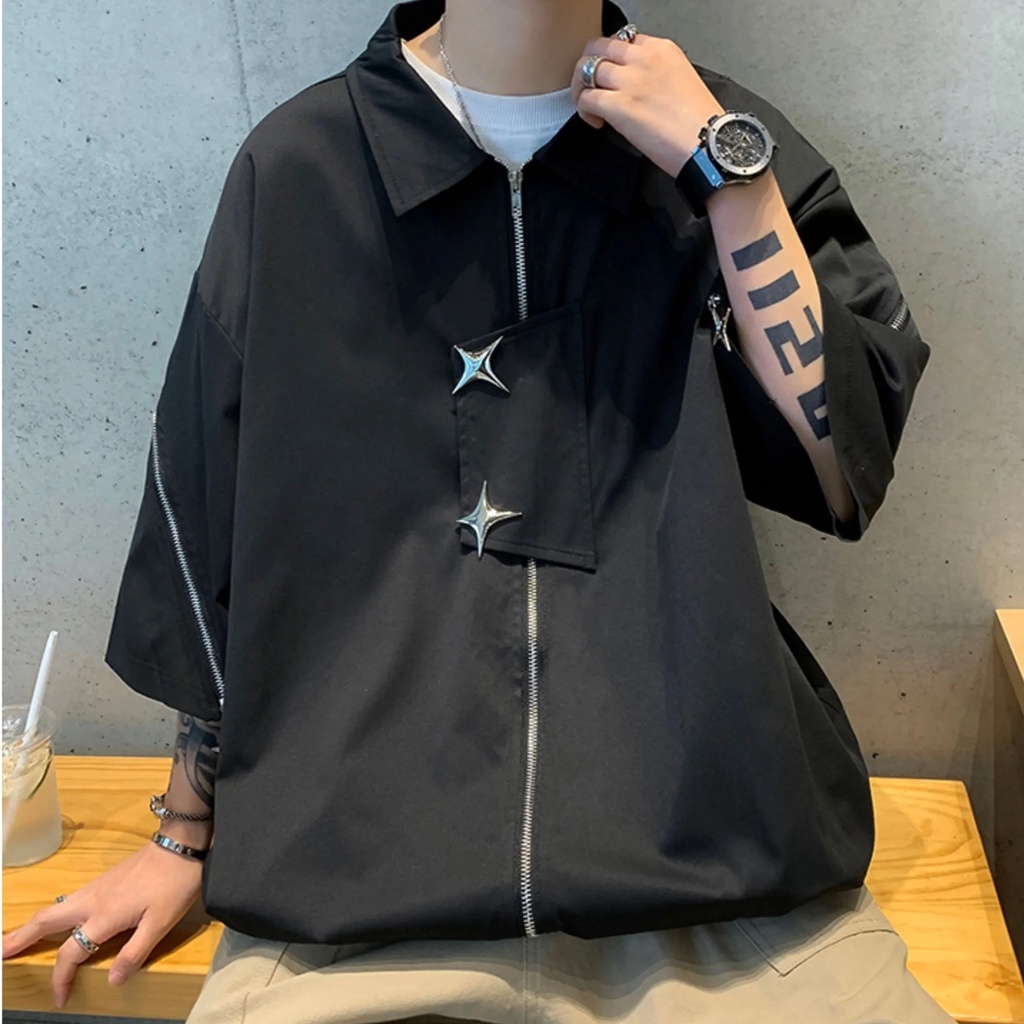 Áo Sơ Mi Ngắn Tay Thời Trang Mùa Hè Hàn Quốc Dành Cho Nam