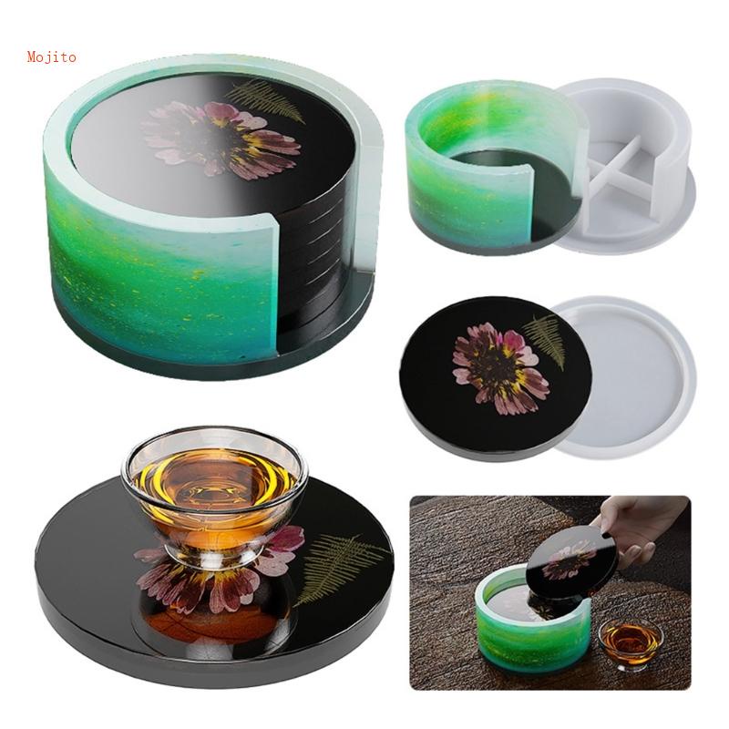 Khuôn Silicone Làm Đế Lót Ly Hình Tròn DIY Ar