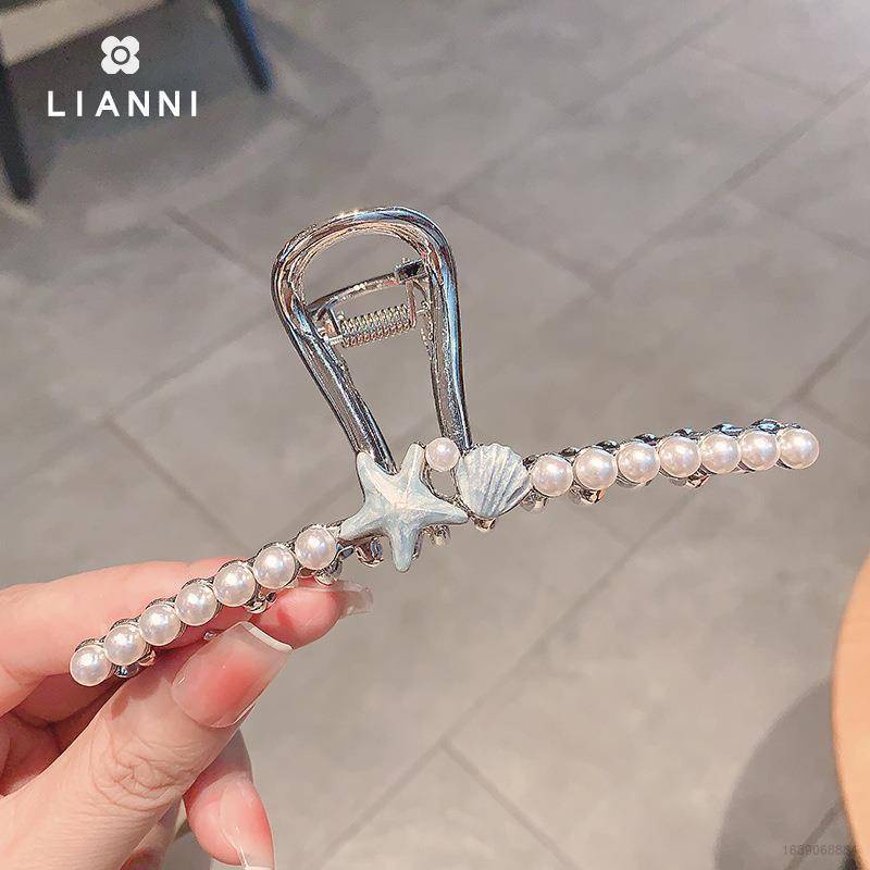 Kẹp Tóc Hình Vỏ Sò / Sao Biển Đính Ngọc Trai Thời Trang Dành Cho Nữ