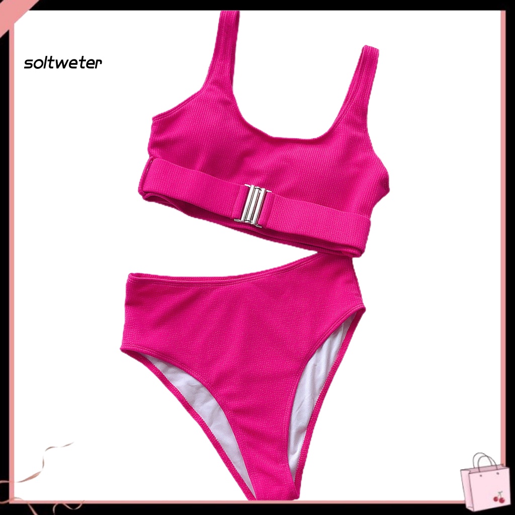 Bộ Đồ Bơi 2 Mảnh Màu Sắc Thời Trang Gợi Cảm Cho Nữ