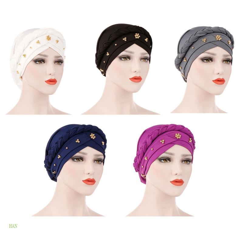 Mũ Trùm Đầu Khi Ngủ Đính Hạt Thời Trang Cho Phụ Nữ Hồi Giáo