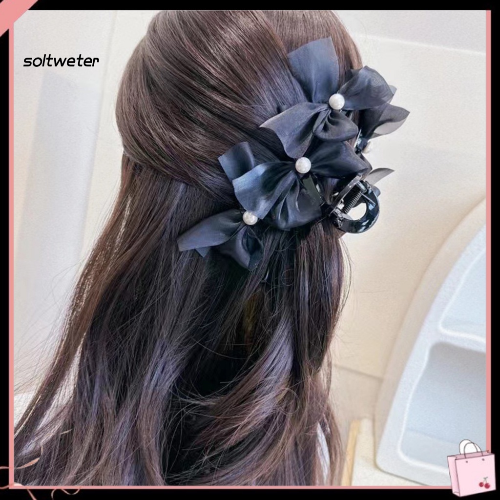 Kẹp Tóc Càng Cua Đính Ngọc Trai Giả Chống Trượt Có Răng Cưa Chéo Cỡ Lớn Thời Trang Dự Tiệc Cho Nữ