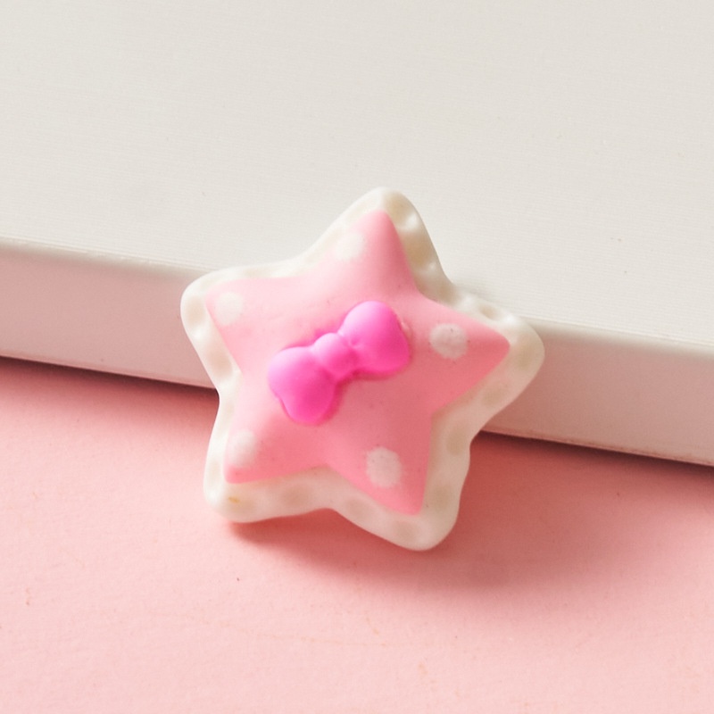 Set 10 Kẹp Tóc Hình Ngôi Sao / Nơ / Ngôi Sao Bằng Nhựa Resin DIY Cho Điện