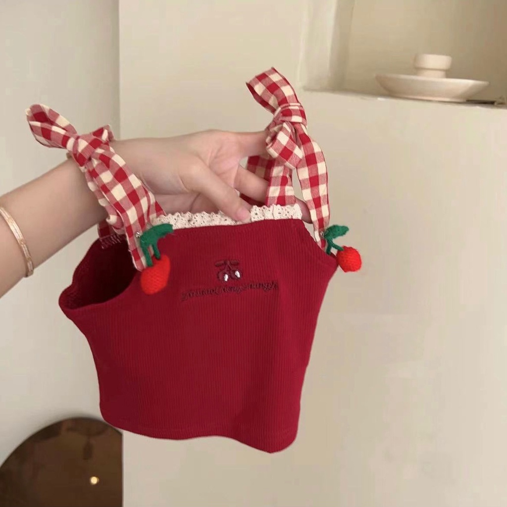 Bộ Áo Hai Dây + Quần Short Thời Trang Mùa Hè Hàn Quốc 2023 Cho Bé Gái