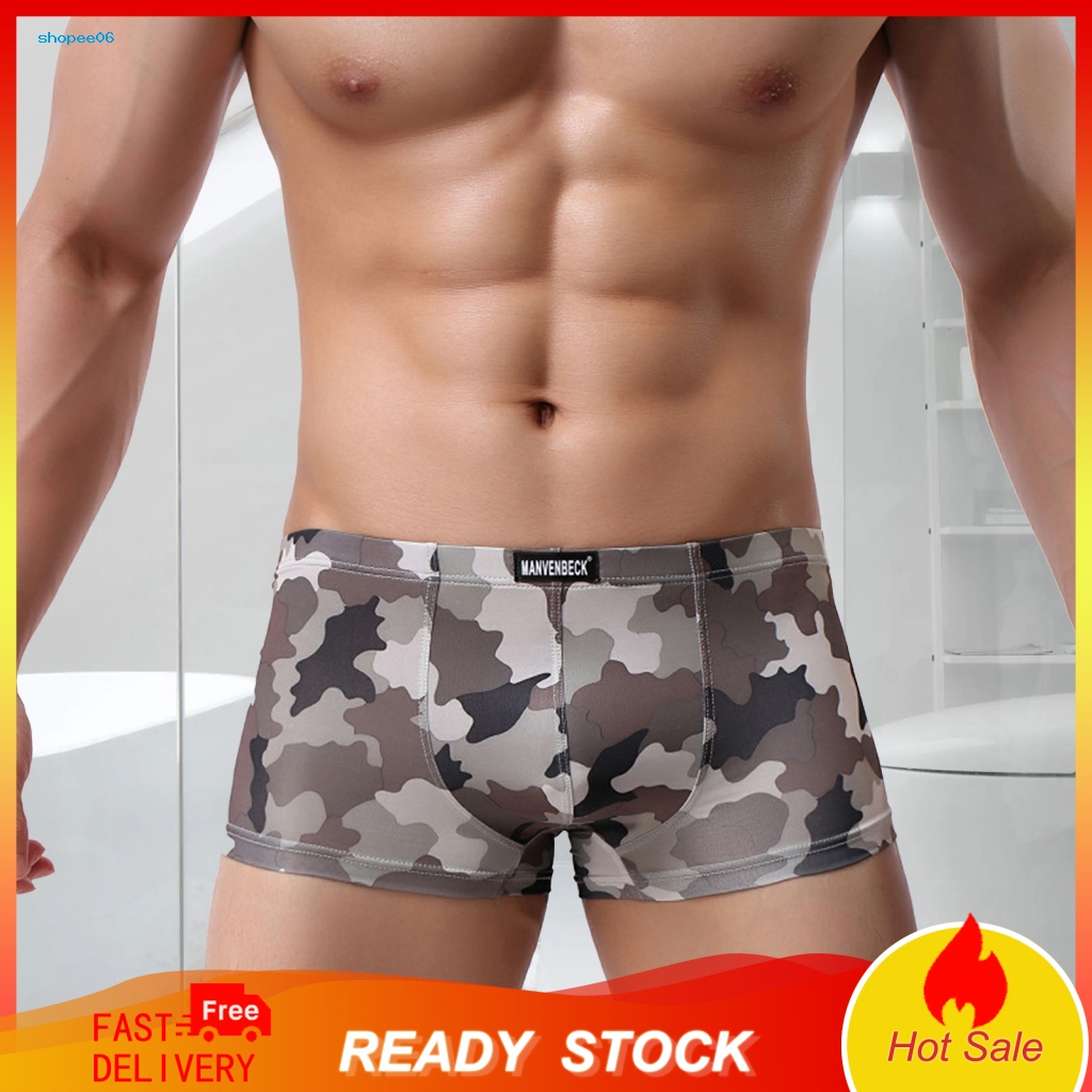 Quần Lót Nam PEMG Co Giãn Thấm Hút Mồ Hôi In Họa Tiết Rằn Ri Mặc Hàng Ngày