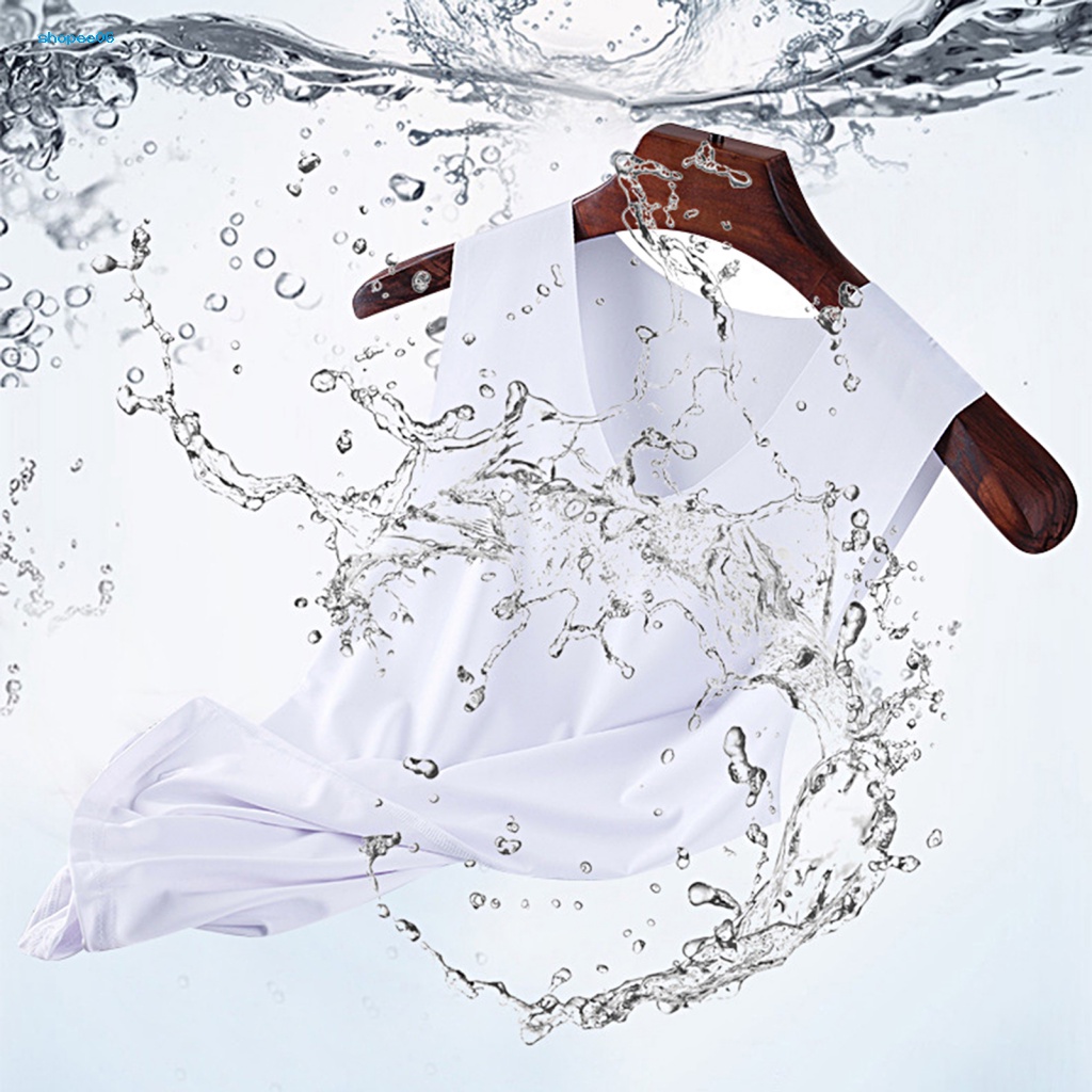 Áo Thun Ba Lỗ Cổ Chữ V Bằng Lụa Lạnh Nhanh Khô Cho Nam Mặc Hàng Ngày