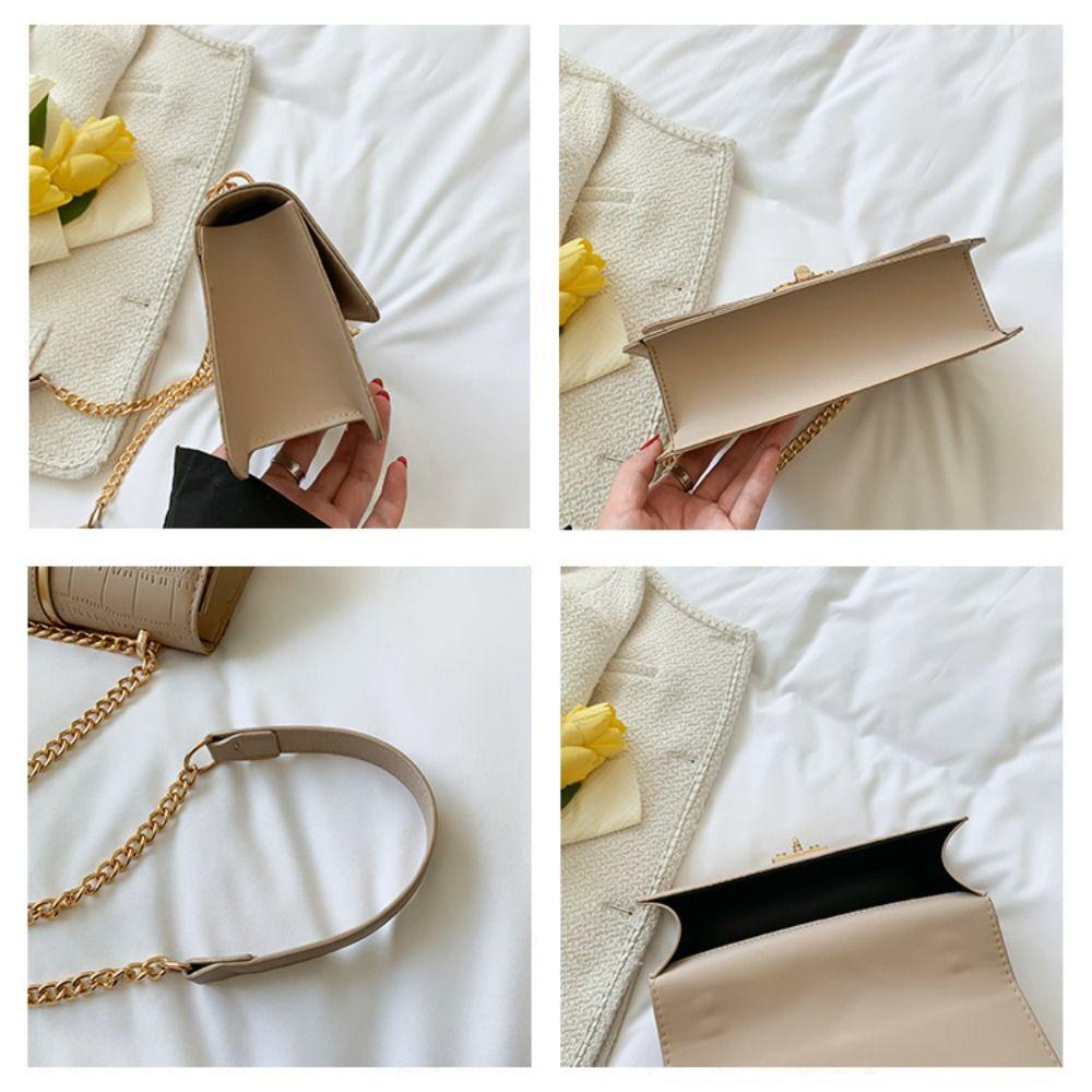 SOFTNESS Túi Đeo Chéo Bằng Da PU Màu Trơn Phong Cách Vintage Thời Trang Cho Nữ