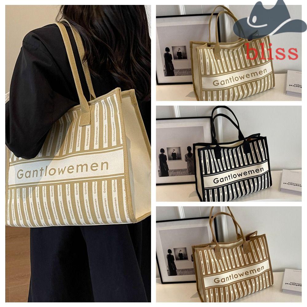 BLISS Túi Xách Tay Bằng Vải Canvas Thiết Kế Giản Dị Dành Cho Nữ