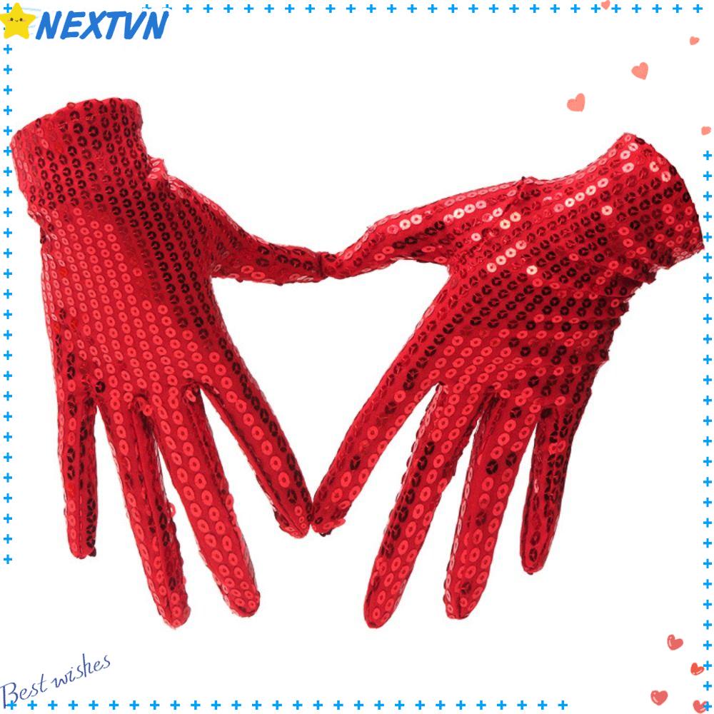 NEXTVN Găng Tay Múa Bụng Đính Kim Sa Lấp Lánh Phong Cách Gothic Thời Trang