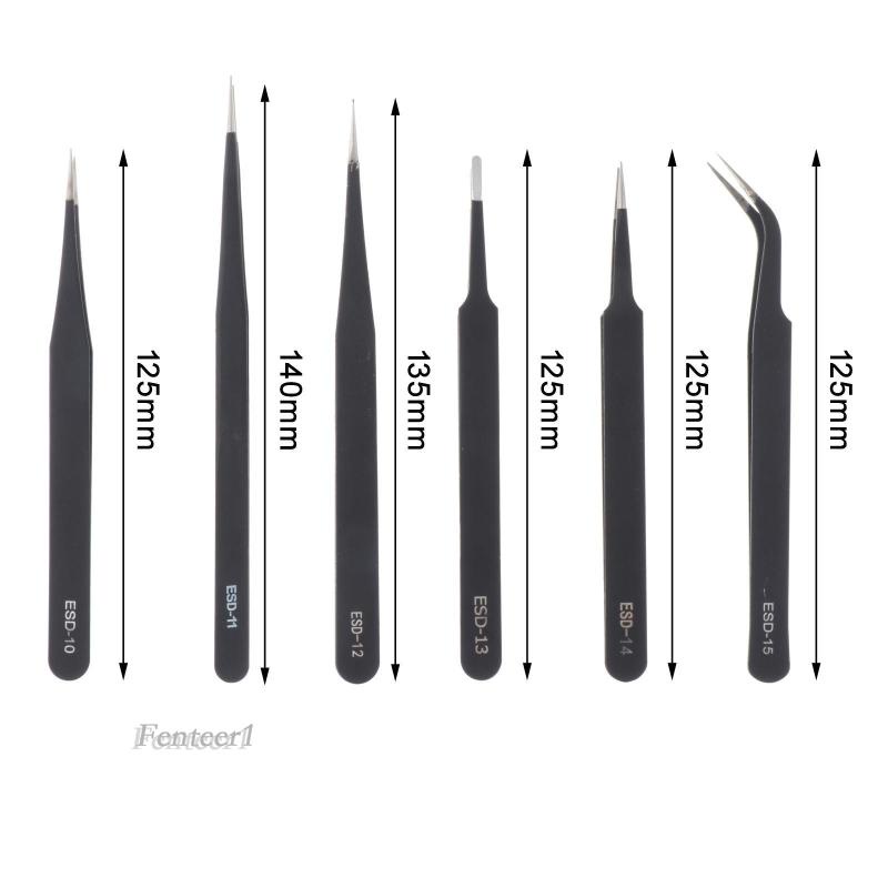 Set 6 Nhíp Gắp Bằng Thép Không Gỉ Chuyên Dụng Cho Thợ Sửa Chữa Điện