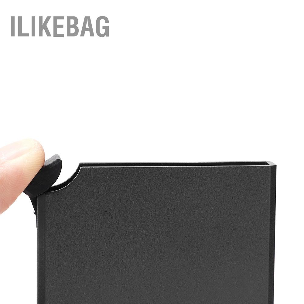 Ilikebag Hợp kim nhôm Chủ thẻ chống trộm RFID Hộp đựng ngân hàng bật lên tự động danh thiếp