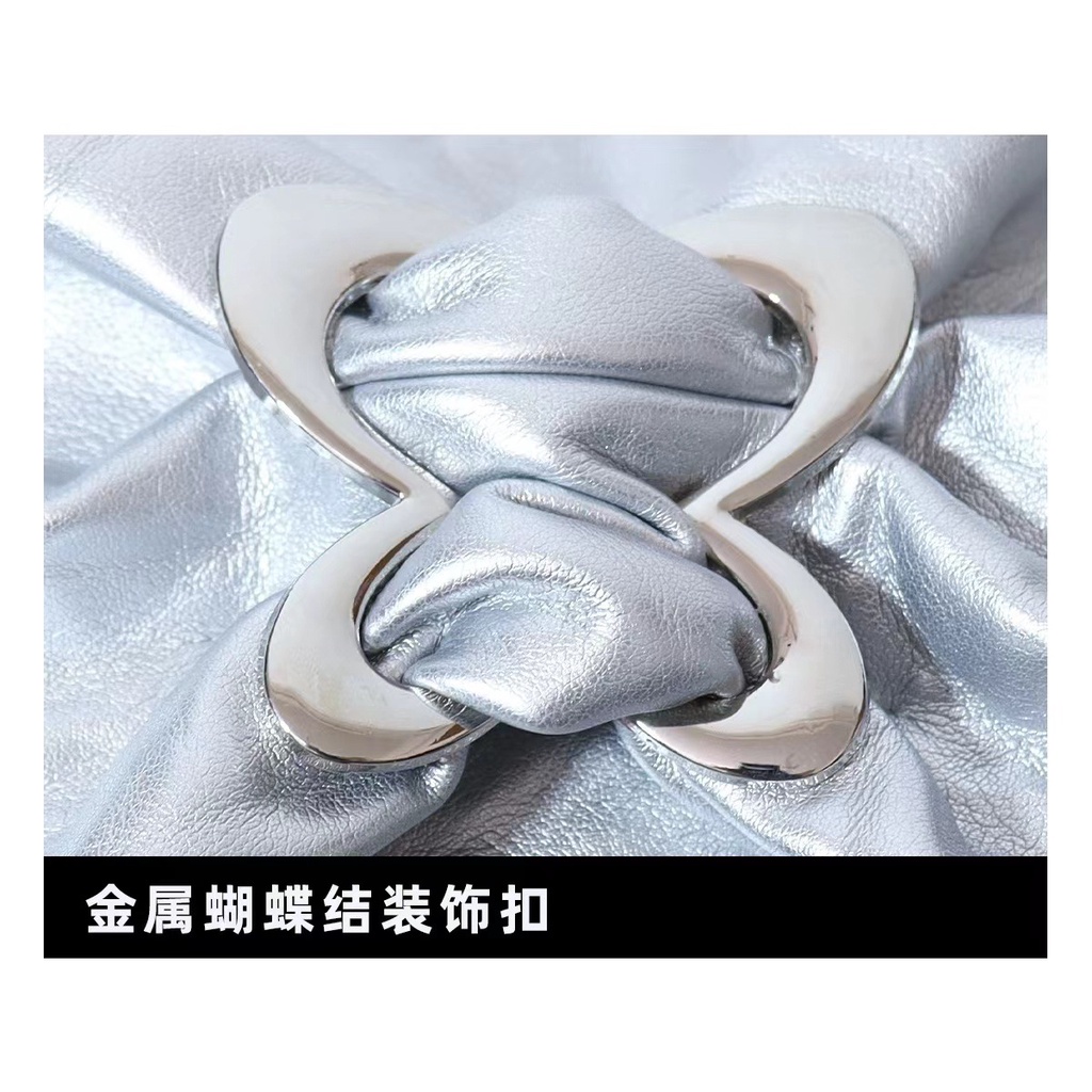 Túi Xách Đeo Vai Phối Dây Xích Y2k Đính Nơ Trẻ Trung Xinh Xắn