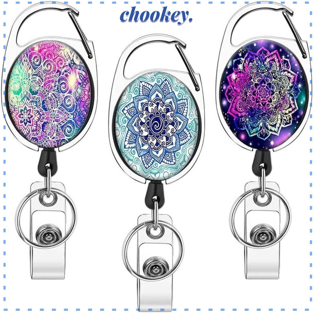 CHOOKEY Set 3 Cuộn Dây Huy Hiệu ABS Có Thể Thu Vào Chịu Được Sức Nặng Dùng Cho Văn Phòng