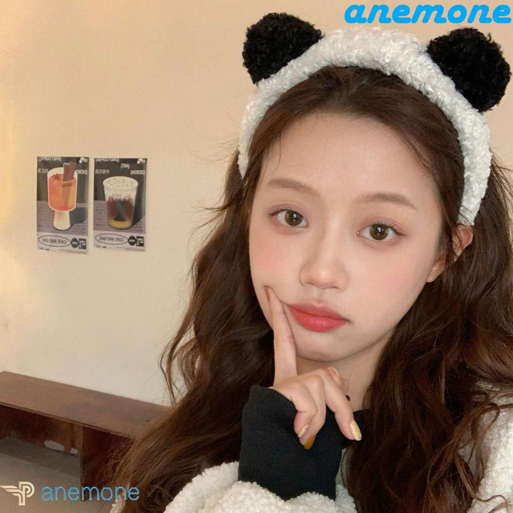 ANEMONE Băng Đô Cài Tóc Hình Tai Gấu Trúc Dễ Thương Cho Nữ