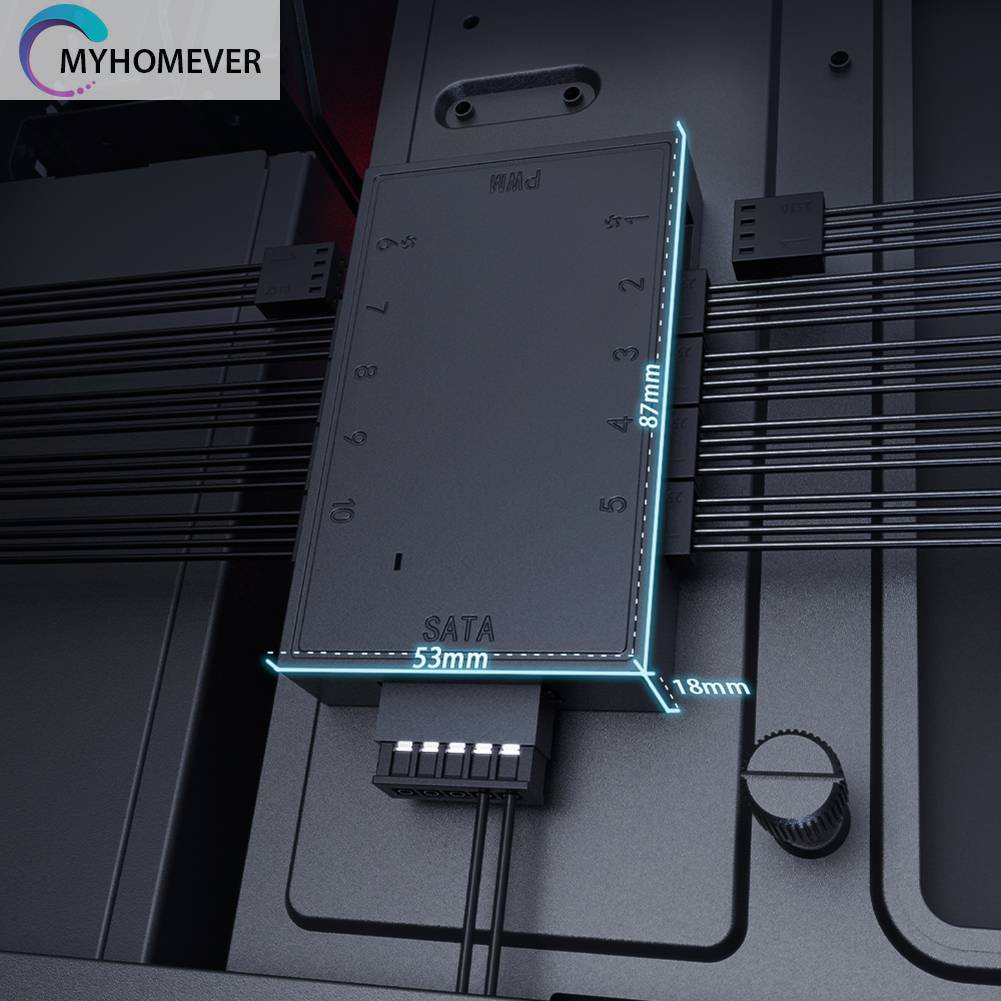 Bộ Chia 1 Ra 10 Cổng 4 Pin PWM SATA Cho Máy Tính Ốp