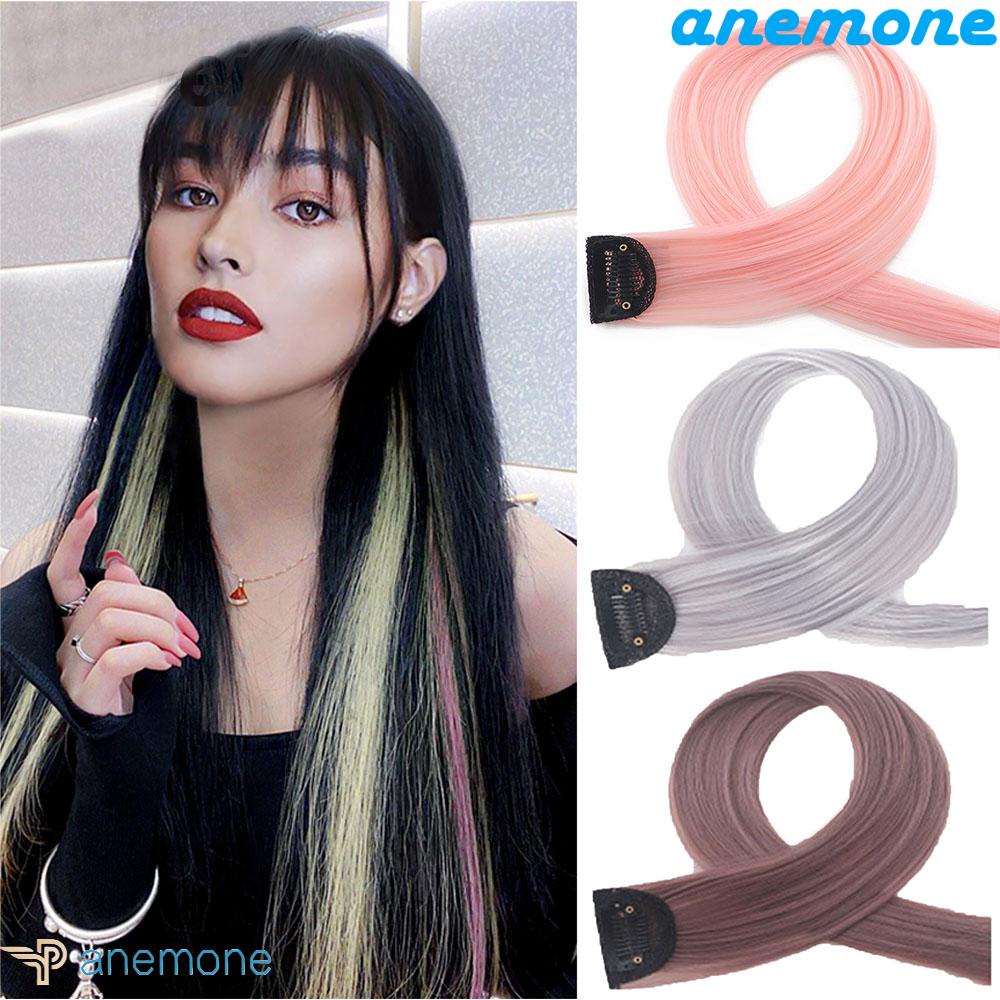ANEMONE Tóc Giả Thẳng Dài Vô Hình Nhiều Màu Sắc Bắt Sáng Bằng Sợi Tổng Hợp Dành Cho Bạn