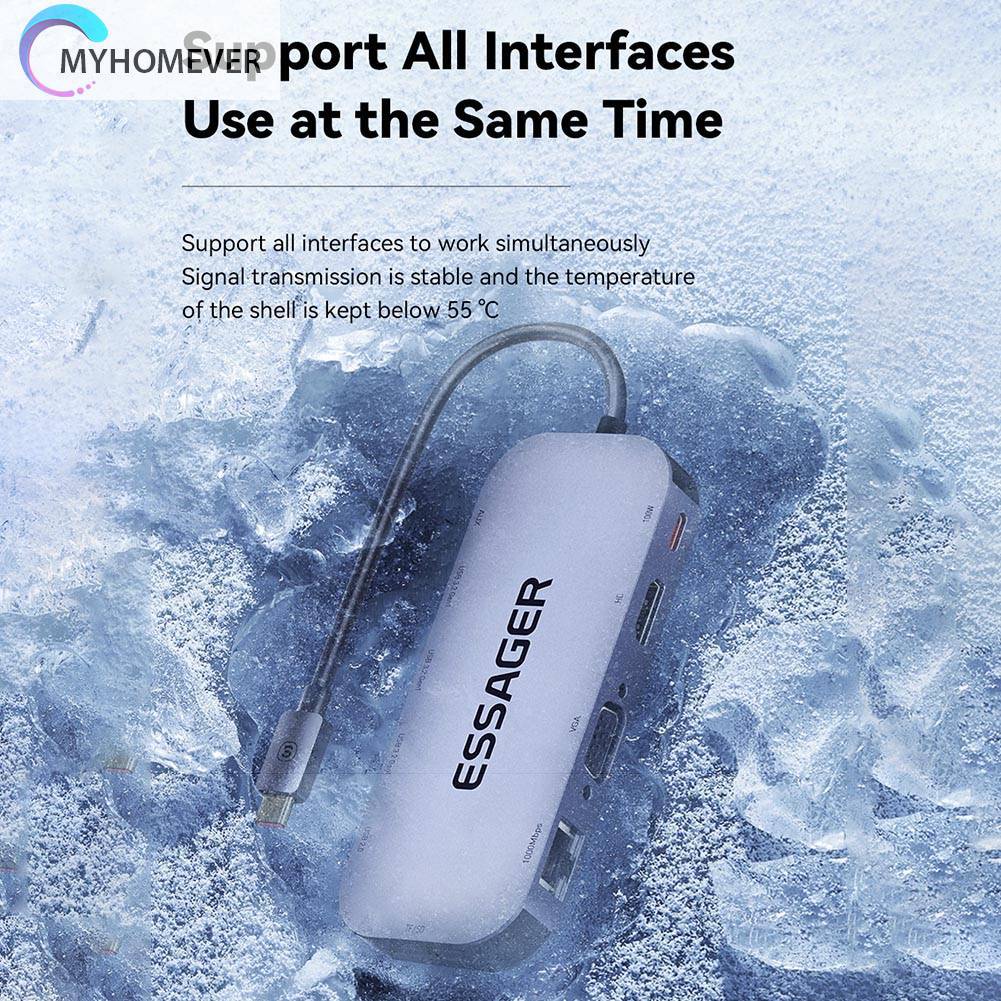 Bộ Chia Cổng Sạc USB Type C 11 Trong 1 Cho Laptop