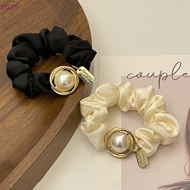 Dây Cột Tóc Cao Su Co Giãn Đính Hạt Ngọc Trai Lớn Đơn Giản Thời Trang Dành Cho Nữ Mới