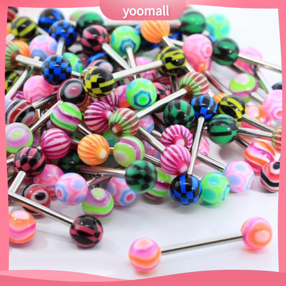 Bộ 20 / 50 Khuyên Lưỡi Nhiều Màu Sắc Thời Trang